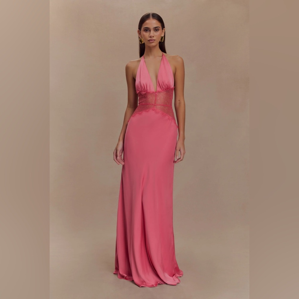 Meshki Lace And Satin Maxi Dress - Blush Rose